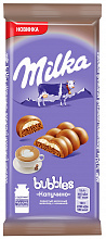 Шоколад молочный MILKA BUBBLES капучино, 92г