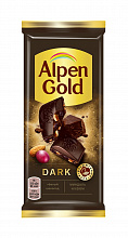 Шоколад темный ALPEN GOLD с изюмом и миндалем, 80г
