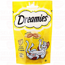 Лакомство для кошек DREAMIES с сыром, 60г