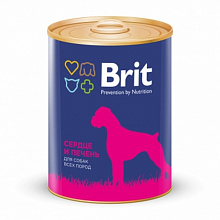 Консервы для собак BRIT сердце, печень, 850г