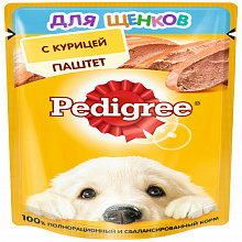 Корм для щенков PEDIGREE влажный, паштет с курицей, 80г